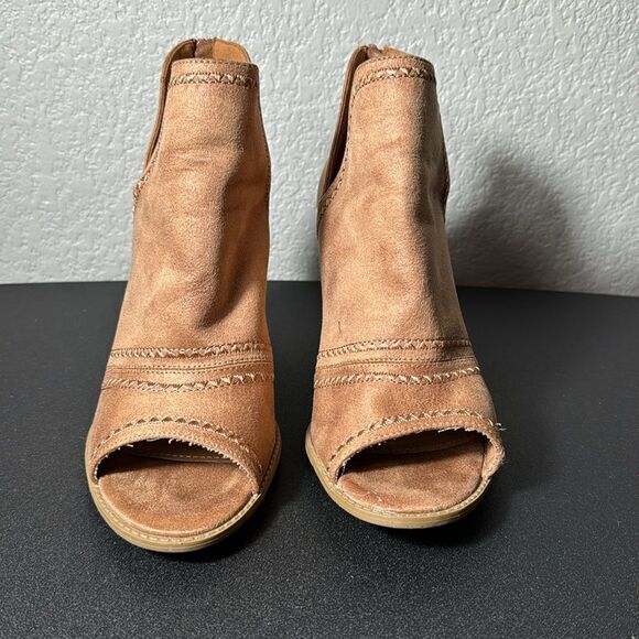 REPORT BROWN OPEN TOE BOOTIE SIZE 9.5 - Picture 5 of 7